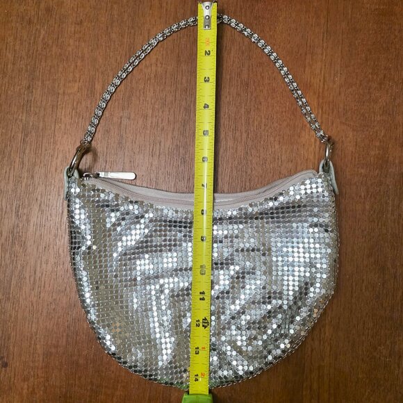 Sparkly Sequined Mesh Shoulder Purse with Chain Strap - Picture 3 of 7